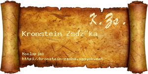 Kronstein Zsóka névjegykártya